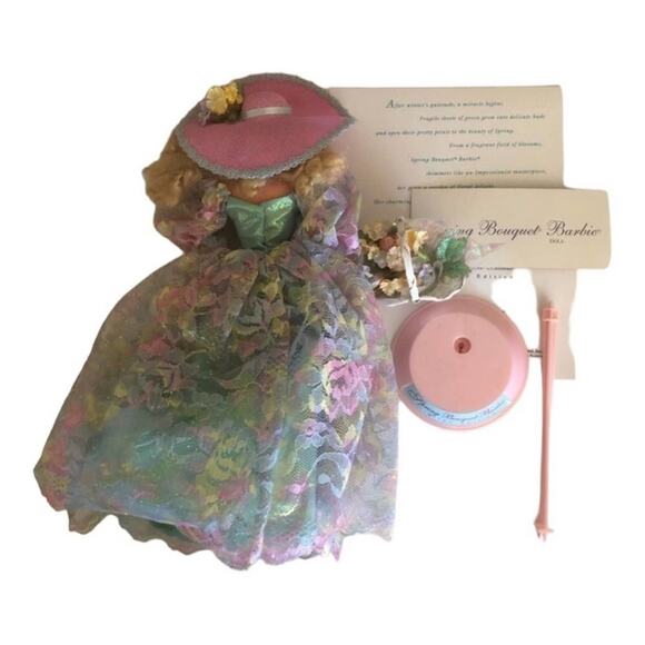 Spring Bouquet Barbie From The Mattel 1995 Enchanted Seasons Collection - Picture 4 of 5